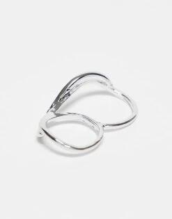 Reclaimed Vintage Unisex Double Wraparound Ring In Silver For Unisex -Closet Theory Her 207875286 3