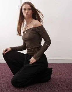 Reclaimed Vintage Pull On Satin Trousers In Black For Women -Closet Theory Her 207881718 2