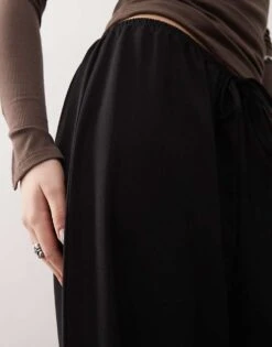 Reclaimed Vintage Pull On Satin Trousers In Black For Women -Closet Theory Her 207881718 5