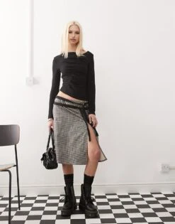 Reclaimed Vintage Super Soft Asym Top With Ruching In Black For Women -Closet Theory Her 207899610 4