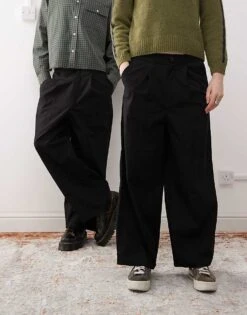 Reclaimed Vintage Unisex Bermuda Style Trouser In Black For Unisex -Closet Theory Her 207918974 3