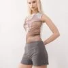 Reclaimed Vintage Tailored Micro Shorts In Grey For Women 2 Reclaimed Vintage Tailored Micro Shorts In Grey For Women -Closet Theory Her 207918980 1 grey