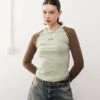 Reclaimed Vintage Raglan Detail Top For Women Khaki -Closet Theory Her 207923247 1 khaki