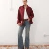 Reclaimed Vintage Faux Suede Blazer In Burgundy For Women -Closet Theory Her 207923296 1 burgundy