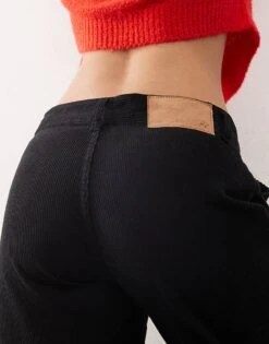 Reclaimed Vintage Unisex Washed Cord Trousers In Black For Unisex Washed Black -Closet Theory Her 207936664 4