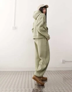 Reclaimed Vintage Contrast Stitch Balloon Joggers Co-ord For Women Sage -Closet Theory Her 207950508 4