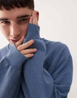 Reclaimed Vintage Unisex Boxy Sweatshirt In Blue Wash For Unisex -Closet Theory Her 207968908 4