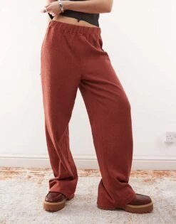 Reclaimed Vintage Waffle Cosy Co-ord In Brown