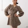 Reclaimed Vintage Mini Smock Dress With Tie Front In Brown Check For Women -Closet Theory Her 208035030 1 check
