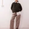 Reclaimed Vintage Baggy Relaxed Tailored Trouser In Check For Women Brown Check -Closet Theory Her 208063488 1 browncheck