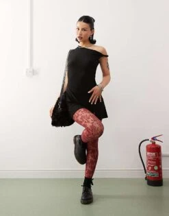Reclaimed Vintage Slinky Skort Dress In Black For Women