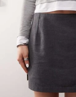 Reclaimed Vintage Mini Skort With Side Splits In Grey For Women Multi -Closet Theory Her 208106997 4