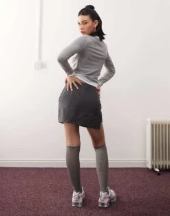 Reclaimed Vintage Mini Skort With Side Splits In Grey For Women Multi -Closet Theory Her 208106997 5