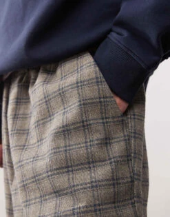 Reclaimed Vintage Unisex Pull On Trouser In Grey And Blue Check For Unisex -Closet Theory Her 208107021 5