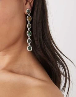 Reclaimed Vintage Dangly Earring With Faux Shell In Silver For Women