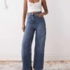 Reclaimed Vintage Baggy Jean In Mid Blue Western Wash For Women Light Blue Wash -Closet Theory Her 208139621 1 lightbluewash