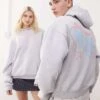 Reclaimed Vintage Unisex Cropped Boxy Hoodie With Fisherman Print In Grey Marl For Unisex -Closet Theory Her 208170664 1 greymarl