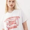 Reclaimed Vintage Oversized T-shirt With Sardine Fisherman Print In White For Women -Closet Theory Her 208170677 1 white