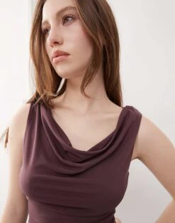 Reclaimed Vintage Slinky Cowl Neck Tank In Plum For Women -Closet Theory Her 208170689 3