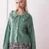 Reclaimed Vintage Frill Collar Detail Cardigan For Women Khaki -Closet Theory Her 208174351 1 khaki
