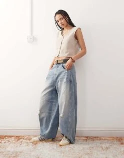 Reclaimed Vintage Super Soft Rib Button Through Waistcoat In Beige For Women -Closet Theory Her 208178609 4