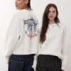 Reclaimed Vintage Unisex Boxy Sweatshirt With Fisherman Back Graphic In Ecru For Unisex -Closet Theory Her 208186321 1 ecru