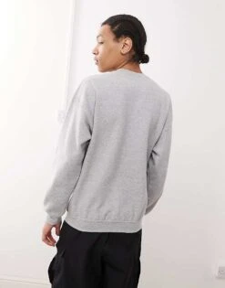 Reclaimed Vintage Unisex Oasis Licensed Oversized Sweat In Grey Marl For Unisex -Closet Theory Her 208186322 4