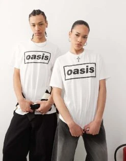 Reclaimed Vintage Unisex Oasis Licensed T-shirt In White For Unisex -Closet Theory Her 208197031 1 white 1