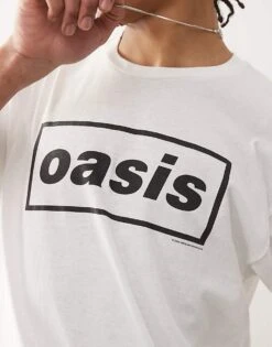 Reclaimed Vintage Unisex Oasis Licensed T-shirt In White For Unisex -Closet Theory Her 208197031 3