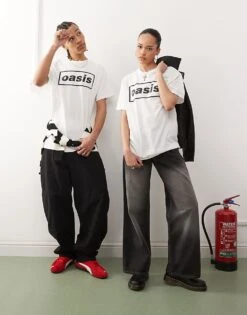 Reclaimed Vintage Unisex Oasis Licensed T-shirt In White For Unisex -Closet Theory Her 208197031 4