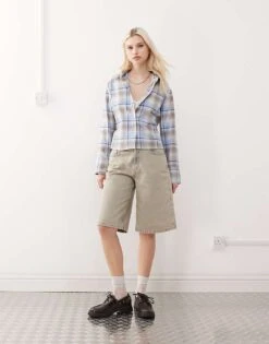 Reclaimed Vintage Cinched Waist Shirt With Tie Back In Check For Women Multi -Closet Theory Her 208199163 3