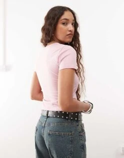 Reclaimed Vintage Baby Tee In Blush For Women Pink -Closet Theory Her 208212705 4