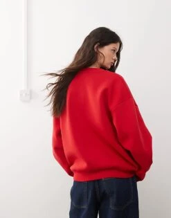 Reclaimed Vintage Unisex Boxy Jumper In Cherry Red For Unisex -Closet Theory Her 208231314 3