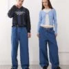 Reclaimed Vintage Unisex Relaxed Wide Leg Jeans In Blue For Unisex -Closet Theory Her 208232244 1 blue