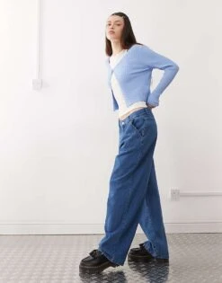 Reclaimed Vintage Unisex Relaxed Wide Leg Jeans In Blue For Unisex -Closet Theory Her 208232244 3