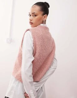 Reclaimed Vintage Textured Boxy Tank Top In Pink For Women -Closet Theory Her 208232346 4