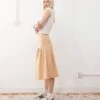 Reclaimed Vintage Midi Kilt Skirt In Butter Yellow For Women Sand -Closet Theory Her 208234850 1 sand