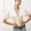 Reclaimed Vintage Cinched In Sailor Collar Blouse In Buttermilk Yellow For Women -Closet Theory Her 208234903 1 yellow