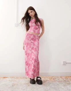 Reclaimed Vintage Co-ord In Abstract Floral Print