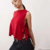 Reclaimed Vintage Knitted Layering Tank With Tie Sides In Cherry Red For Women -Closet Theory Her 208263809 1 red