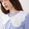 Reclaimed Vintage Tie Front Collar In White Broderie For Women -Closet Theory Her 208297712 1 white
