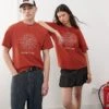 Reclaimed Vintage Unisex Oversized Embroidered Graphic T Shirt In Red For Unisex -Closet Theory Her 208304401 1 red