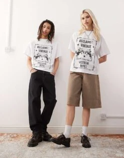 Reclaimed Vintage Unisex Western Rodeo Graphic Oversized T-shirt In White For Unisex -Closet Theory Her 208326825 1 white 1