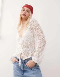 Reclaimed Vintage Lace Cowgirl Western Blouse In White For Women Ivory -Closet Theory Her 208328970 2