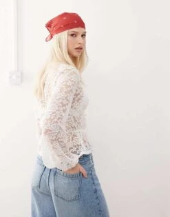Reclaimed Vintage Lace Cowgirl Western Blouse In White For Women Ivory -Closet Theory Her 208328970 4