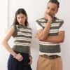 Reclaimed Vintage Unisex Knitted Boxy Tank Top In Green Stripe For Unisex Multi Stripe -Closet Theory Her 208331128 1 multistripe