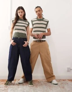 Reclaimed Vintage Unisex Knitted Boxy Tank Top In Green Stripe For Unisex Multi Stripe -Closet Theory Her 208331128 3