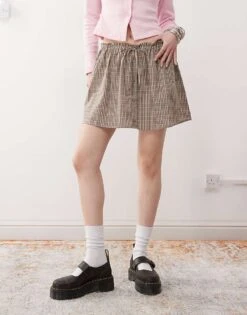 Reclaimed Vintage Mini Skirt With Buttons In Check For Women Multi -Closet Theory Her 208376931 1 multi 1