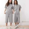 Reclaimed Vintage Unisex Jersey Sweat Co-ord In Grey Marl -Closet Theory Her 208441375 2